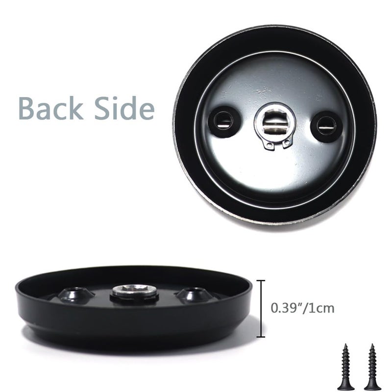 Hdtyyln 1pcs Round Recessed Pull, Recessed Door Knob, Cabinet Round Hidden Handle, Embeded Concealed Brushed Stainless Steel Handles for Modern Bedroom Door Drawer Wardrobe (Dumb Black) - Image 4